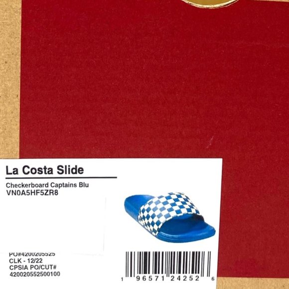 🔥HOT SALE🔥VANS La Costa Slide On Men’s Size Check Blue White VN0A5HF5ZR8 - Picture 10 of 10